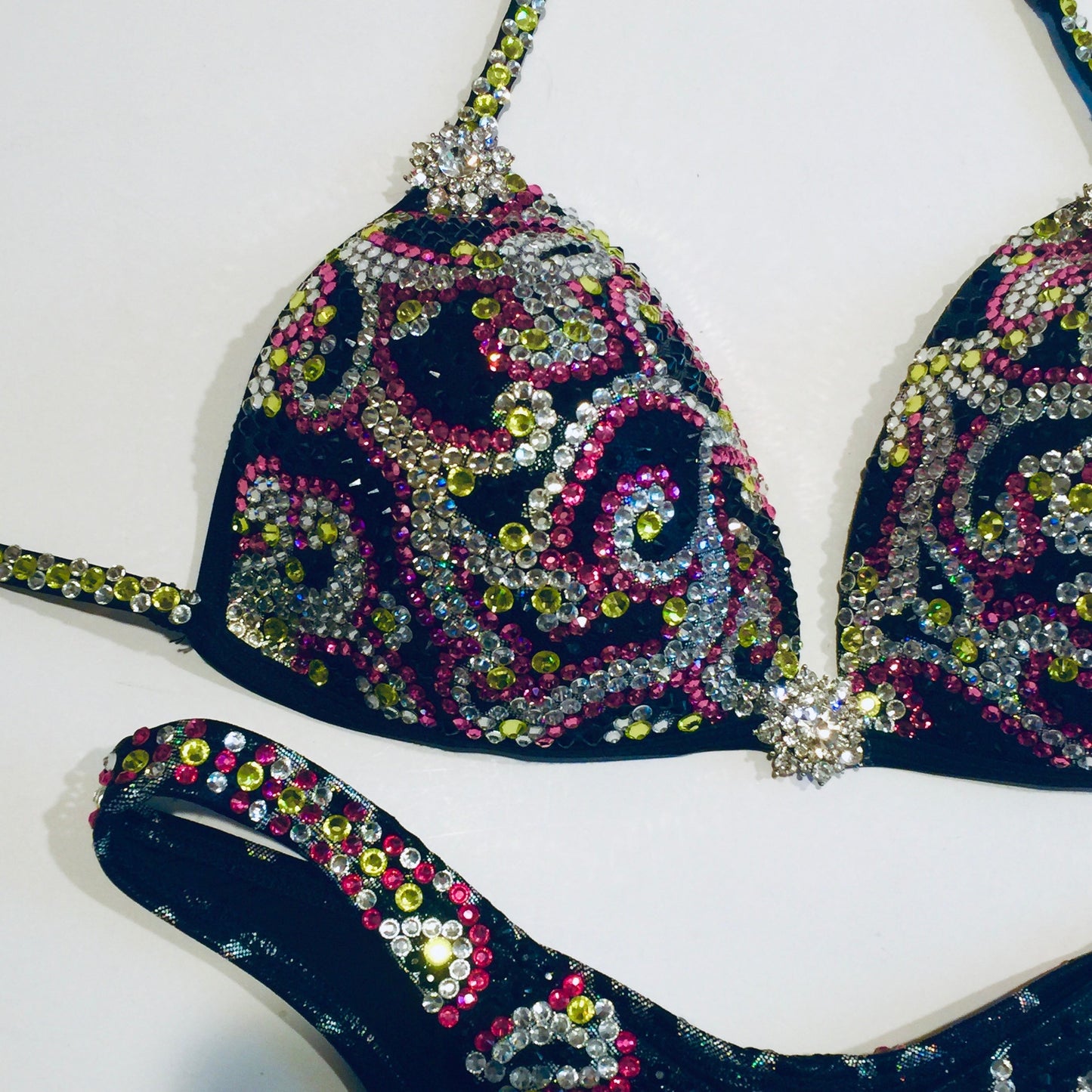 Black, Pink & Yellow Crystal Suit - MyProSuit
