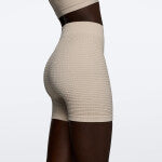 Waffle Wellness Regular Waist Medium Shorts - Off White