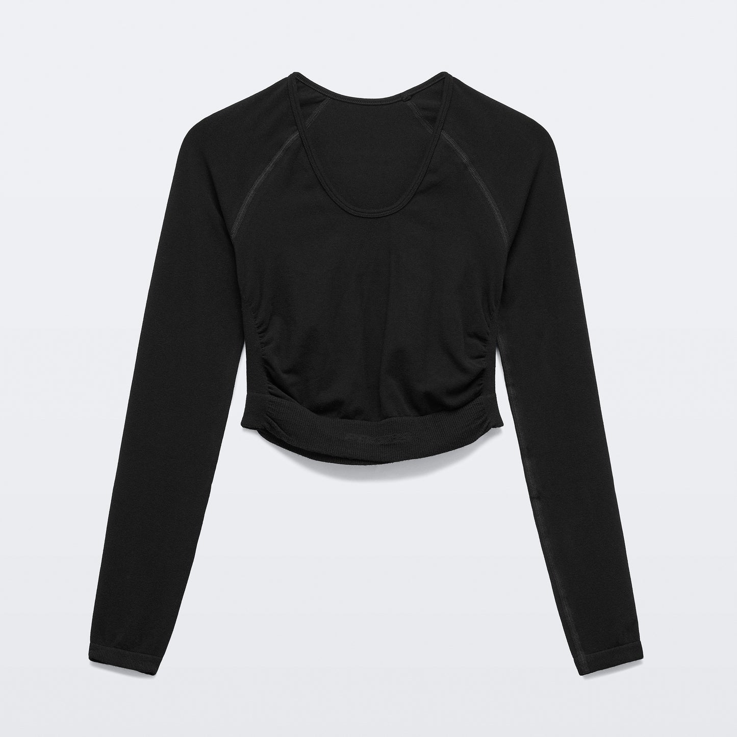 Wellness Retreat LS Crop Top - Black