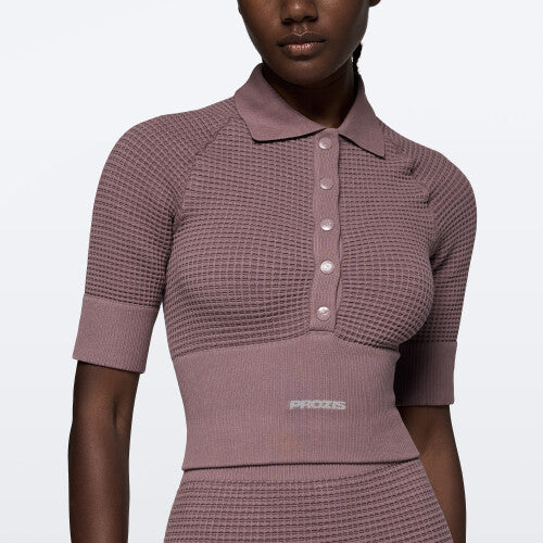 Waffle Wellness Crop Top - Old Lilac