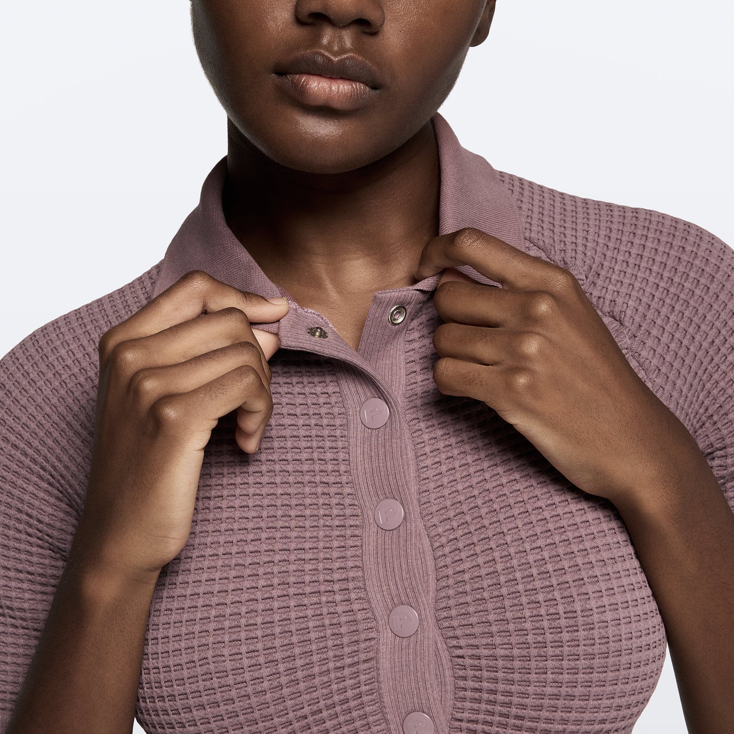 Waffle Wellness Crop Top - Old Lilac