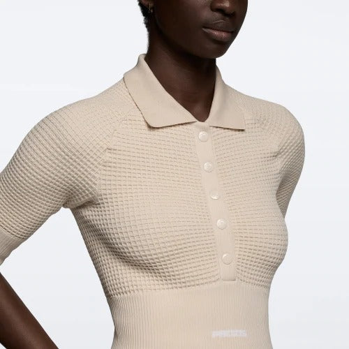 Waffle Wellness Crop Top - Off White