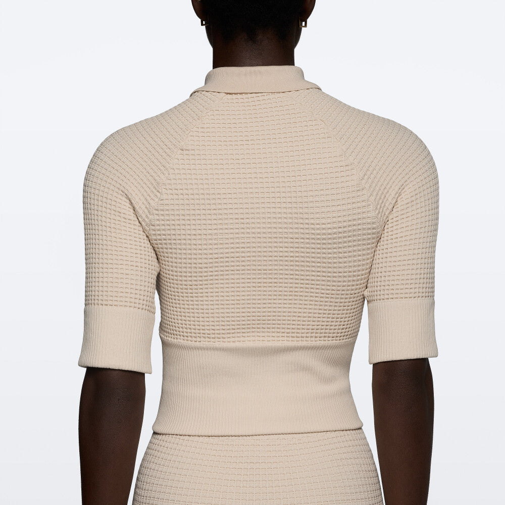Waffle Wellness Crop Top - Off White