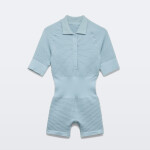 Waffle Wellness Short Jumpsuit - Sky Blue