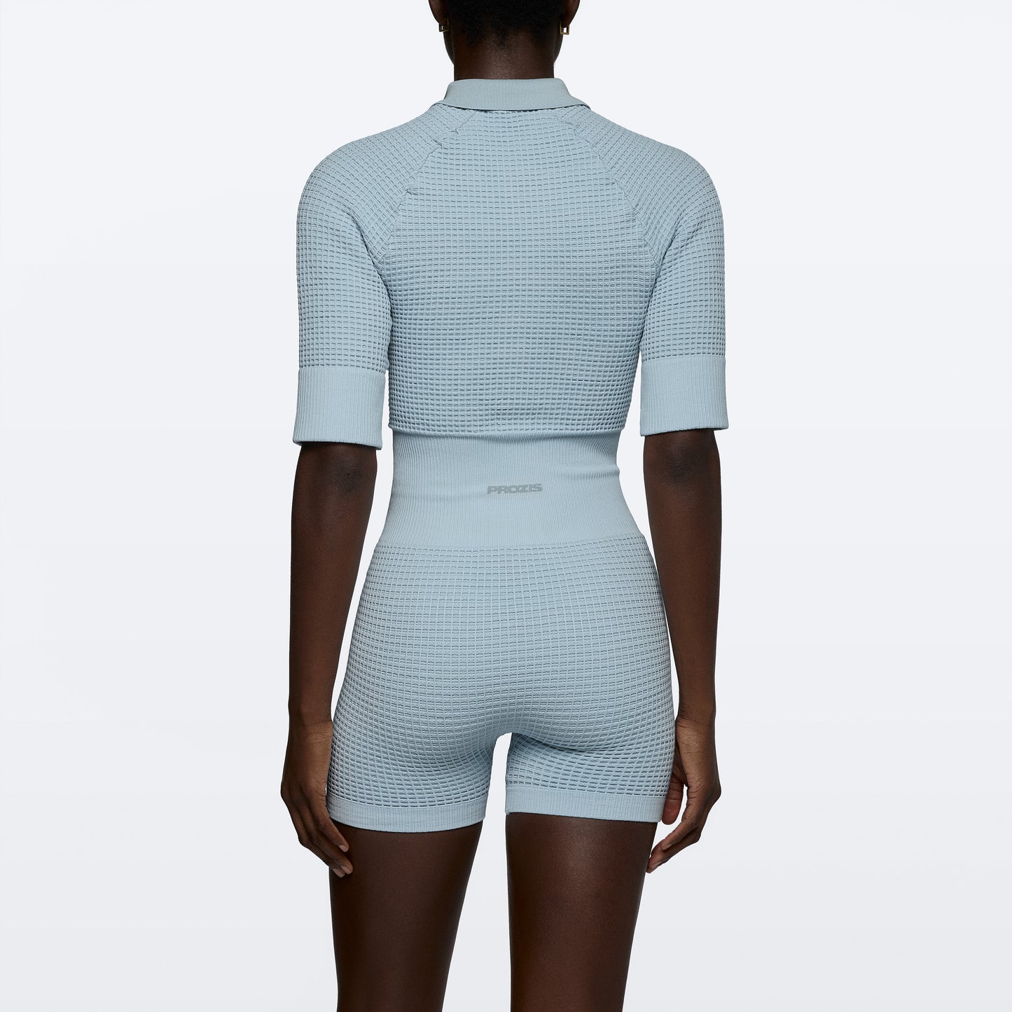 Waffle Wellness Short Jumpsuit - Sky Blue