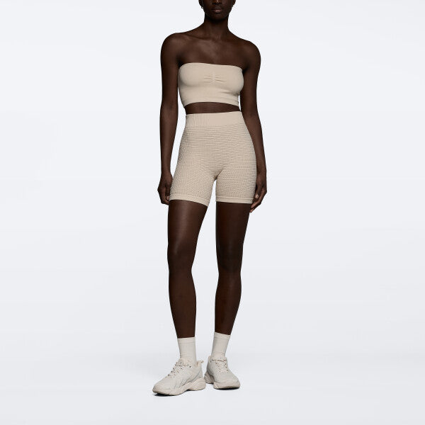 Waffle Wellness Regular Waist Medium Shorts - Off White