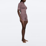 Waffle Wellness Regular Waist Medium Shorts - Old Lilac