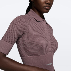 Waffle Wellness Crop Top - Old Lilac
