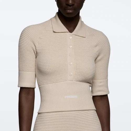 Waffle Wellness Crop Top - Off White