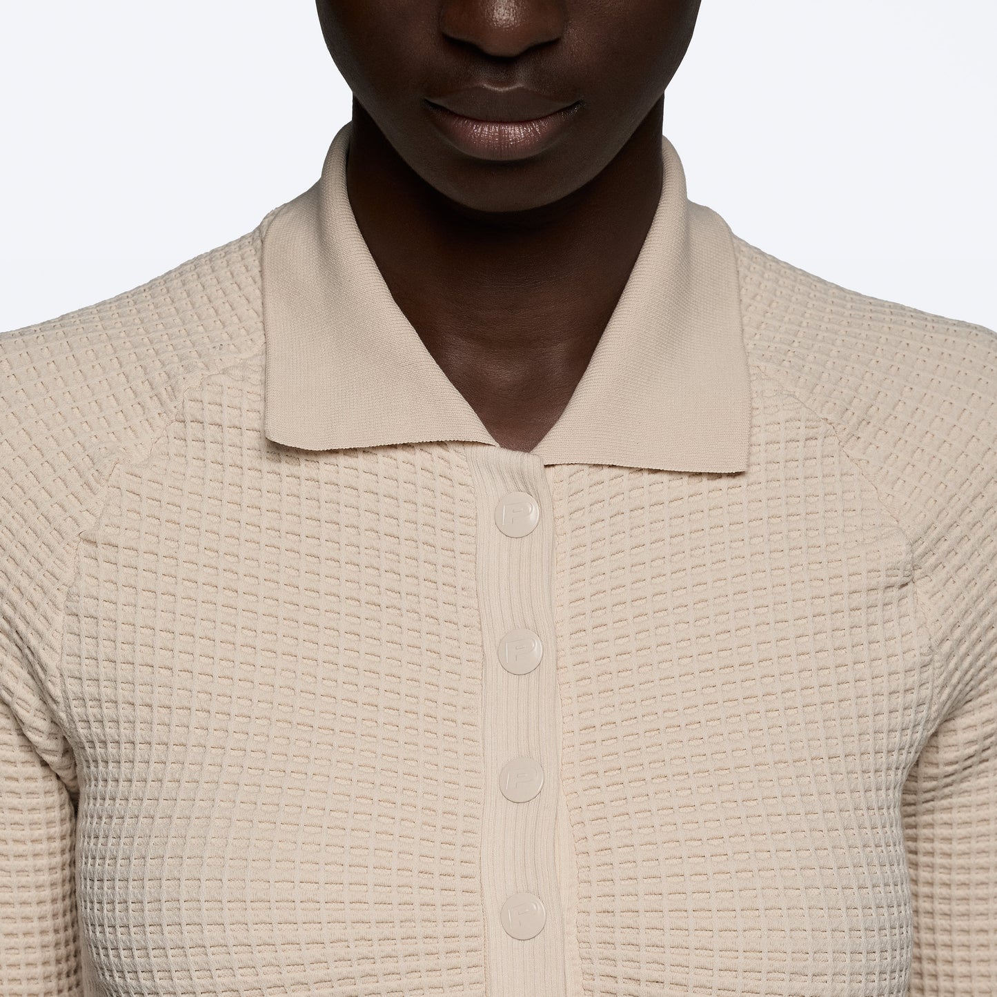Waffle Wellness Crop Top - Off White
