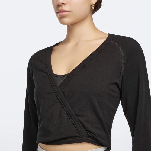 Wellness Retreat LS Crop Sweatshirt - Black
