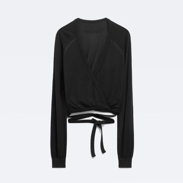 Wellness Retreat LS Crop Sweatshirt - Black